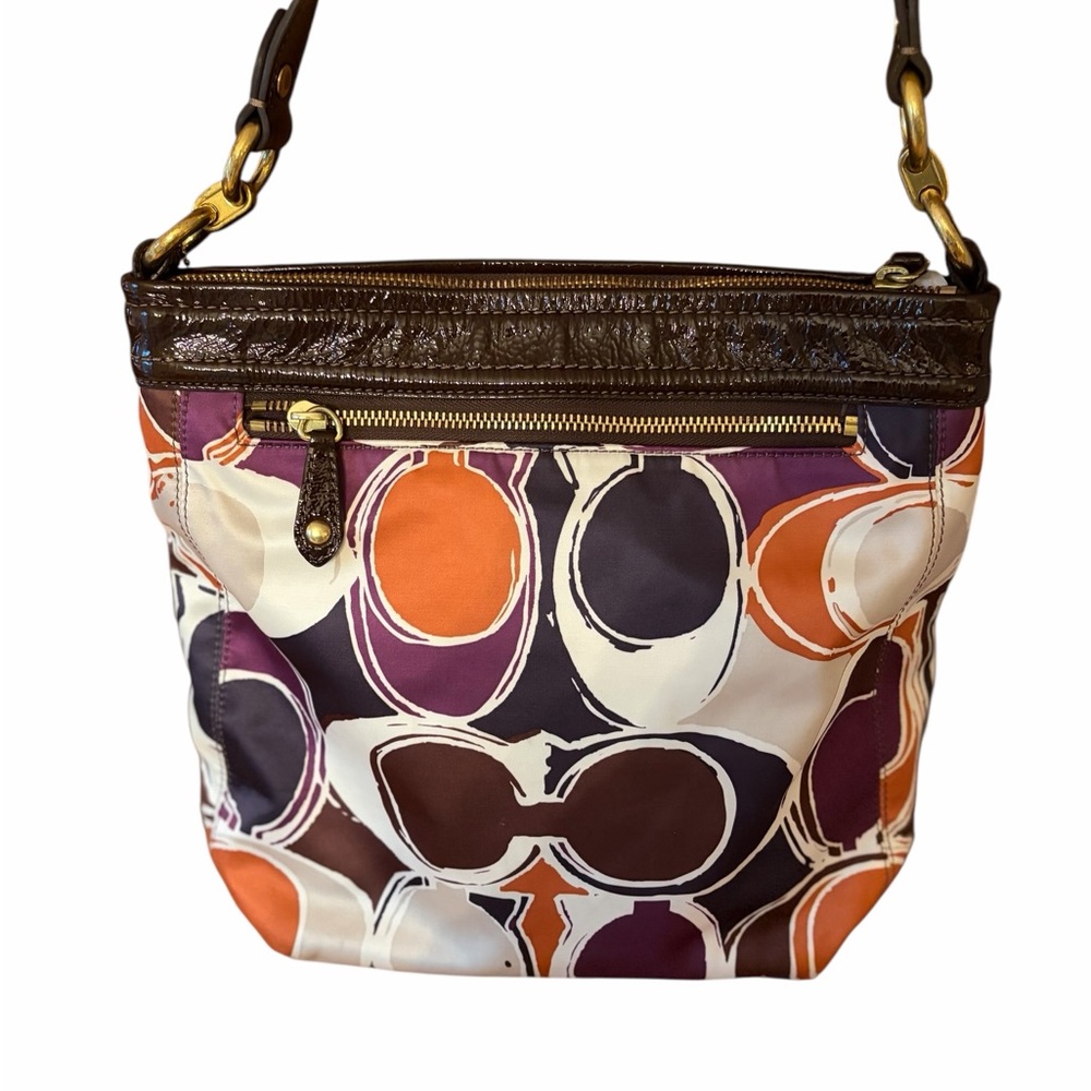 Coach Brown Multi-Color “C” Print Shoulder Bag - Picture 2 of 7